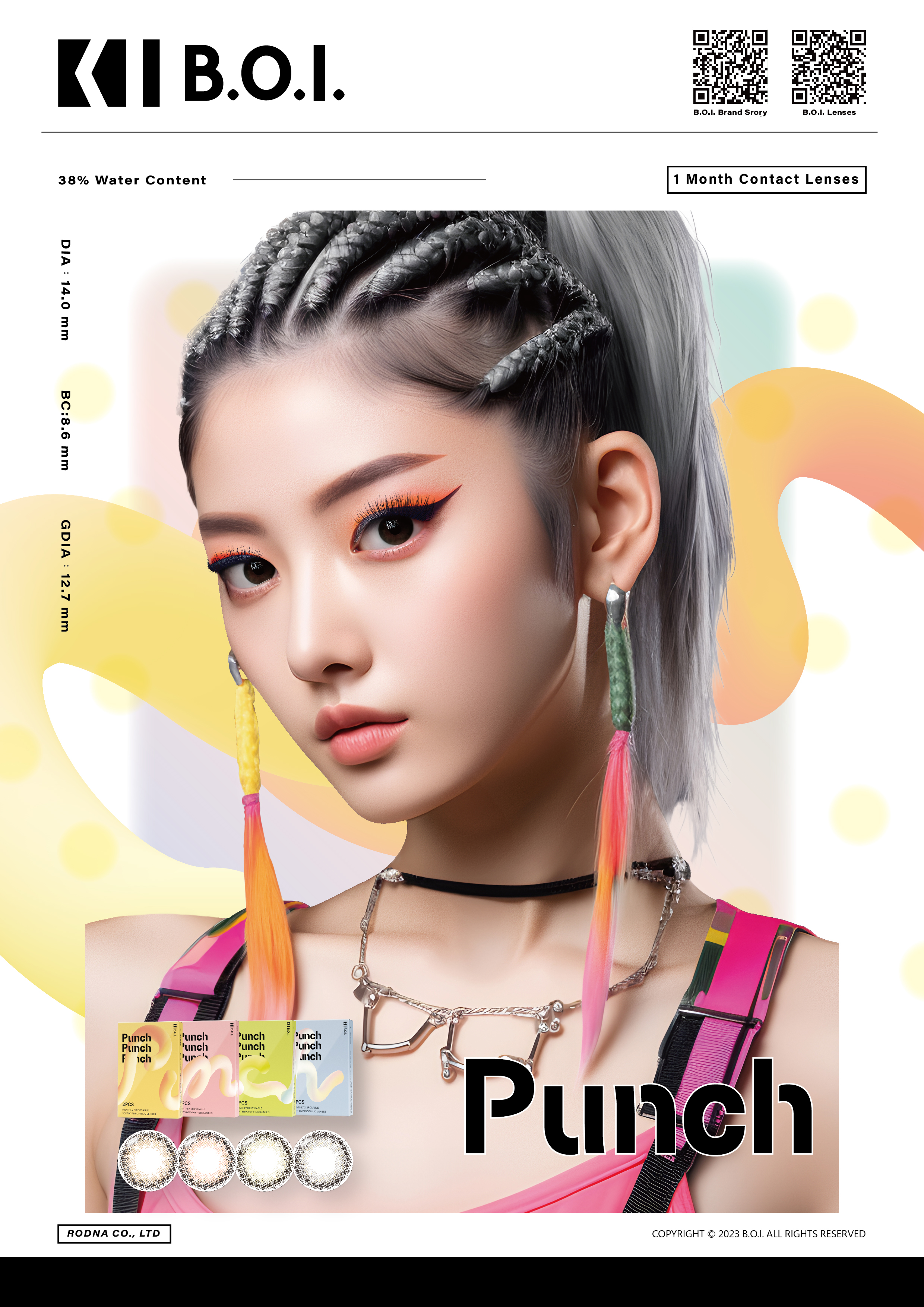 BOI KR Punch color contact lenses model-韓系隱形眼鏡-Punch系列彩片模特